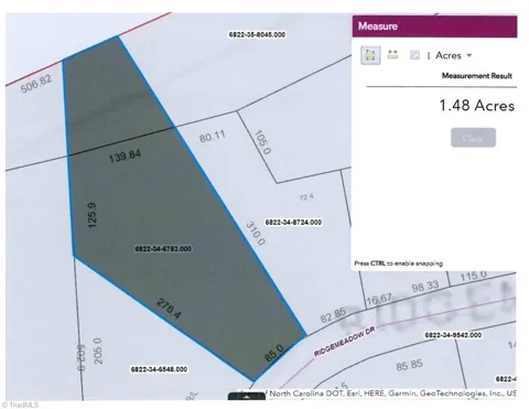 1.48 acre Ridgemeadow Drive