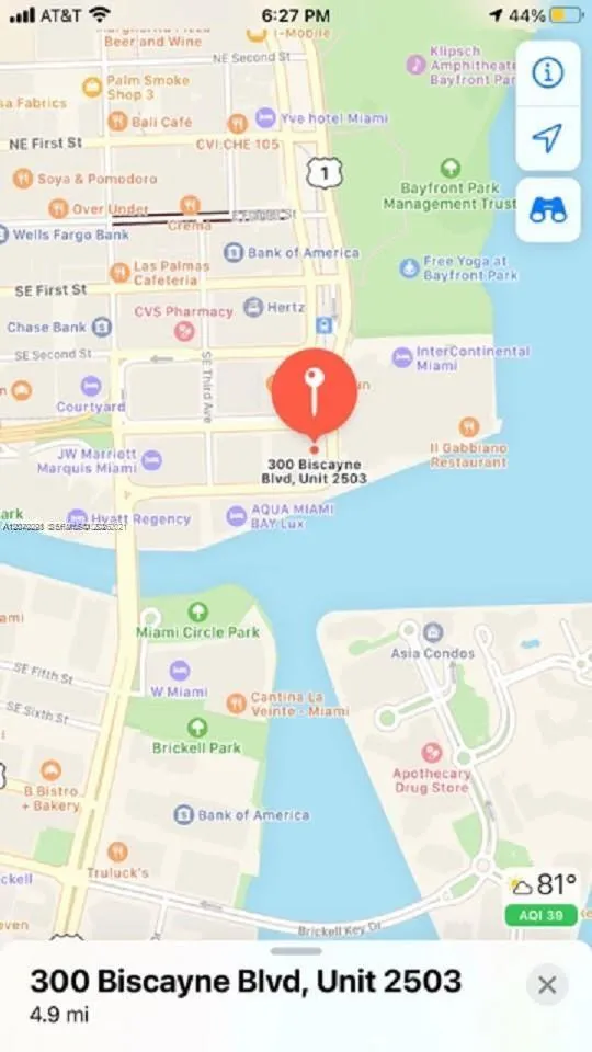 300 S BISCAYNE BL #2503 Miami, FL 33131