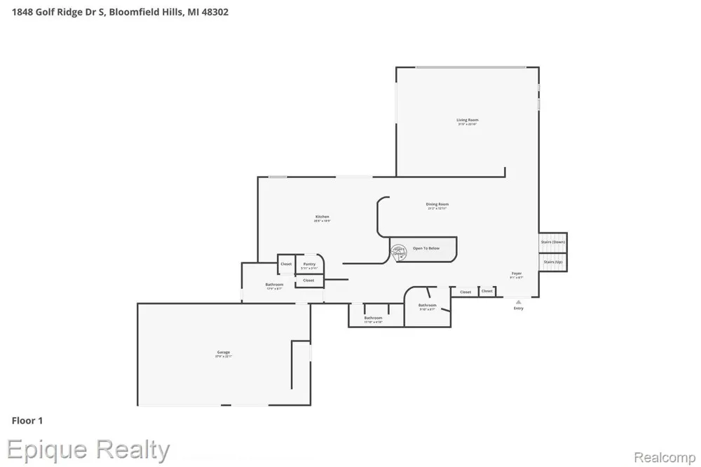 1848 Golf Ridge Drive S Bloomfield Hills City, MI 48302