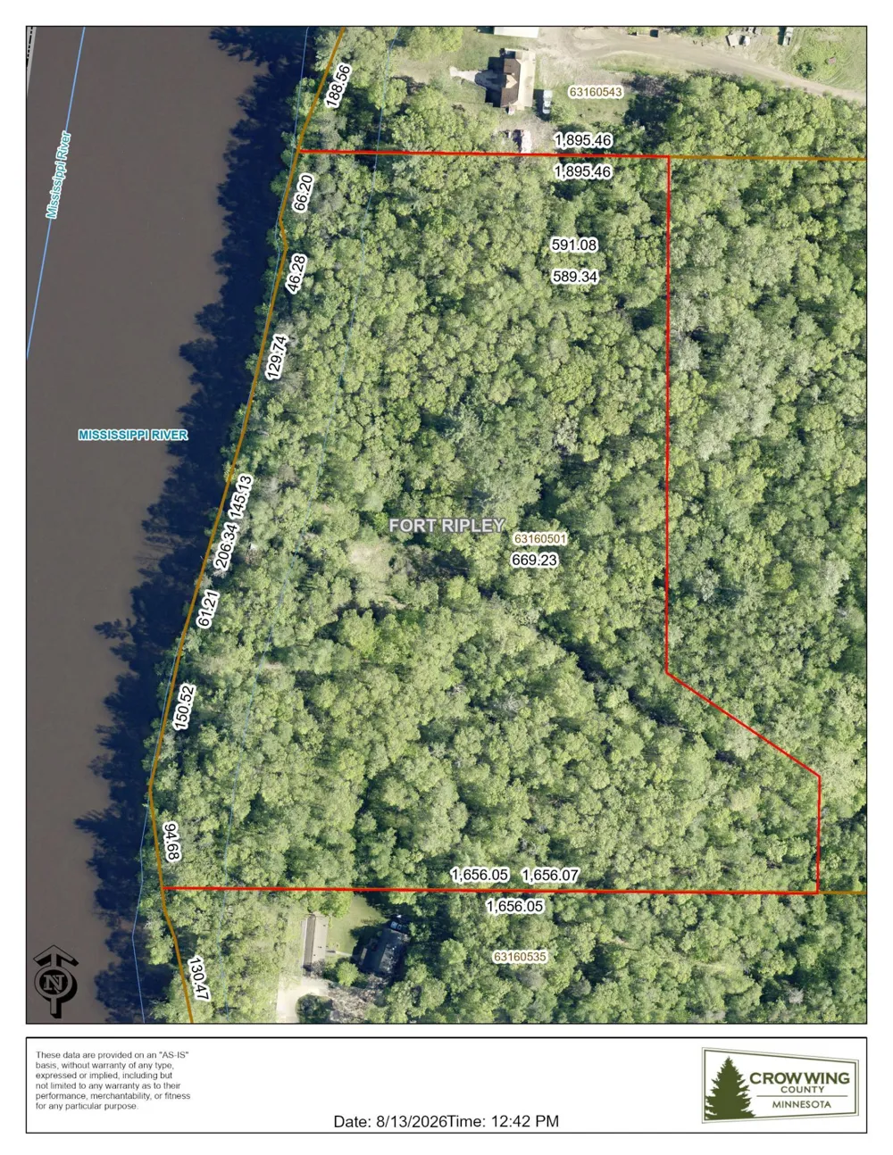 8 Acres Mississippi River Front TBD Bedow Road Fort Ripley, MN 56449