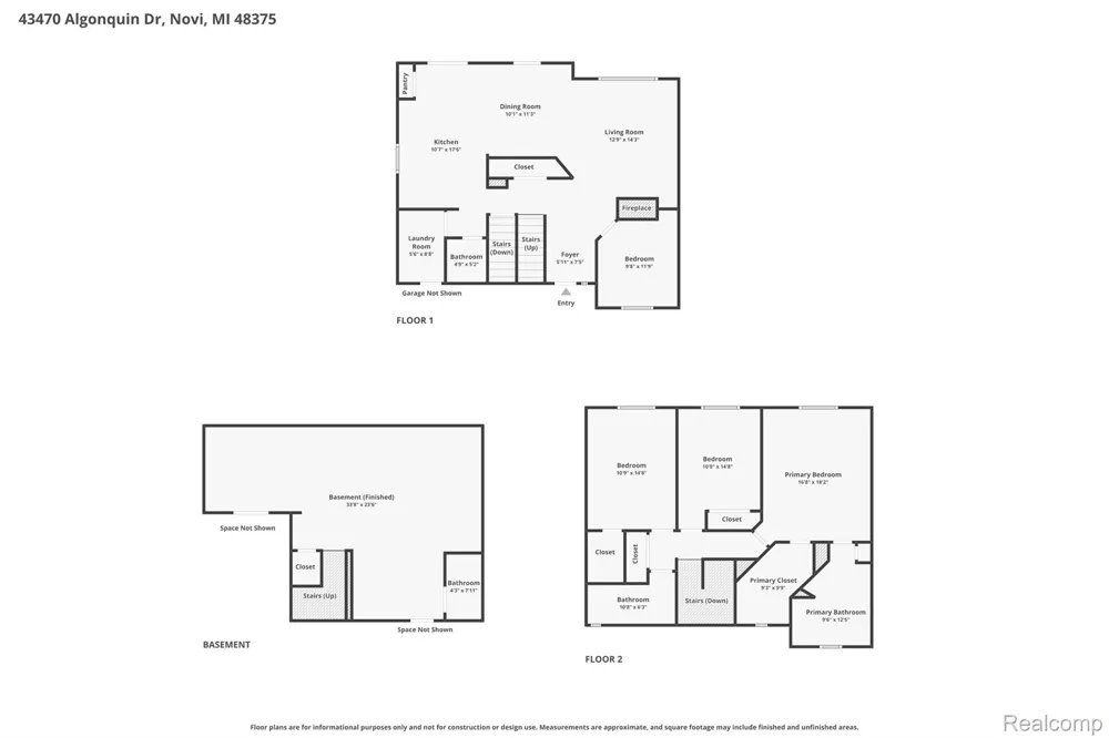 43470 Algonquin Drive Novi City, MI 48375