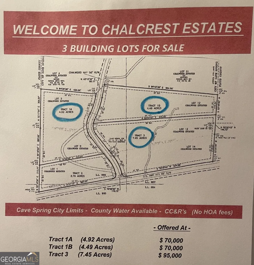 TRACT 3 CHALCREST WAY Cave Spring, GA 30124