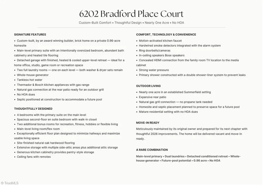 6202 Bradford Place Court Summerfield, NC 27358