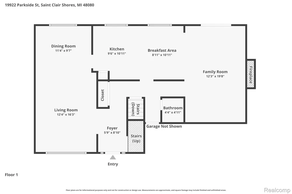 19922 Parkside Street St Clair Shores City, MI 48080