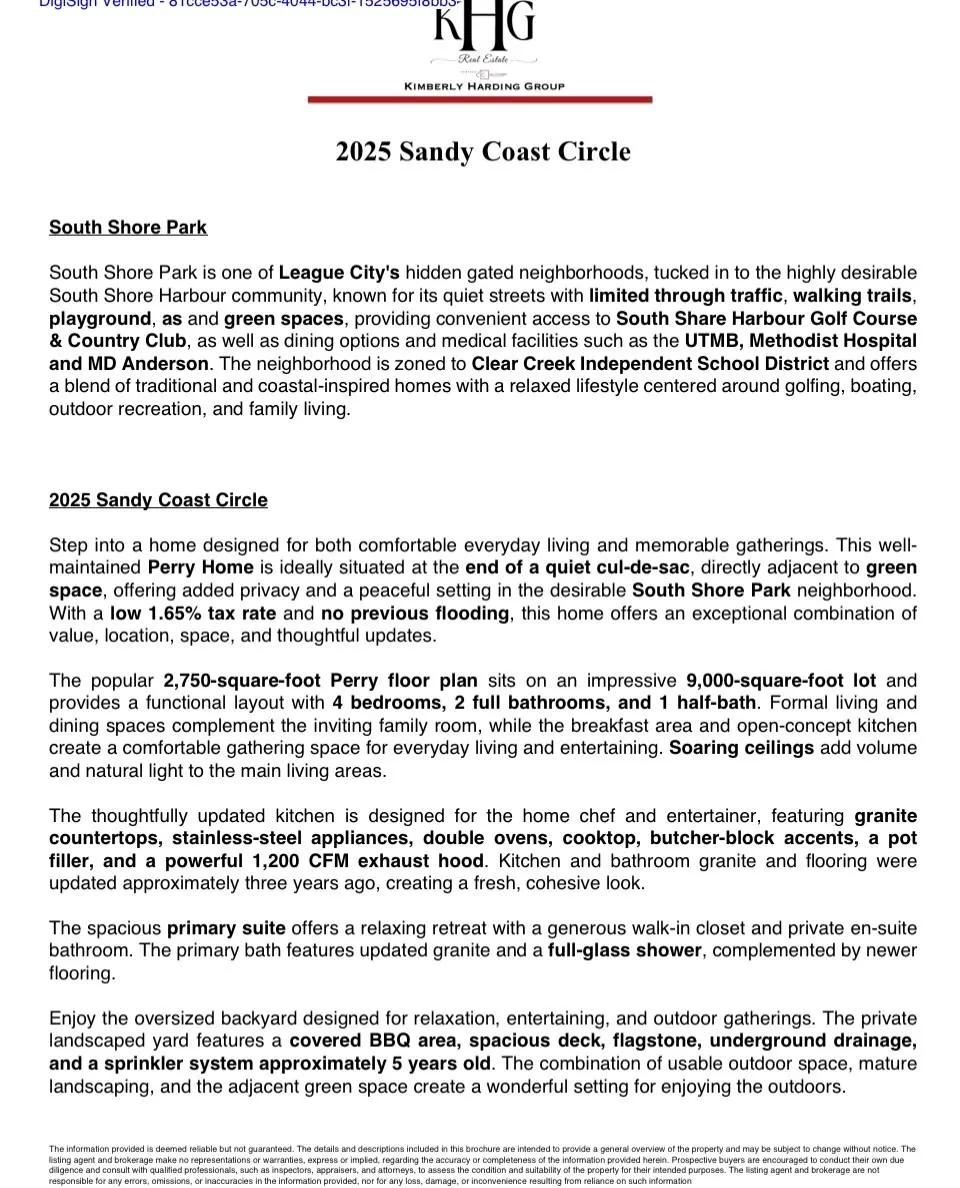 2025 Sandy Coast Circle League City, TX 77573