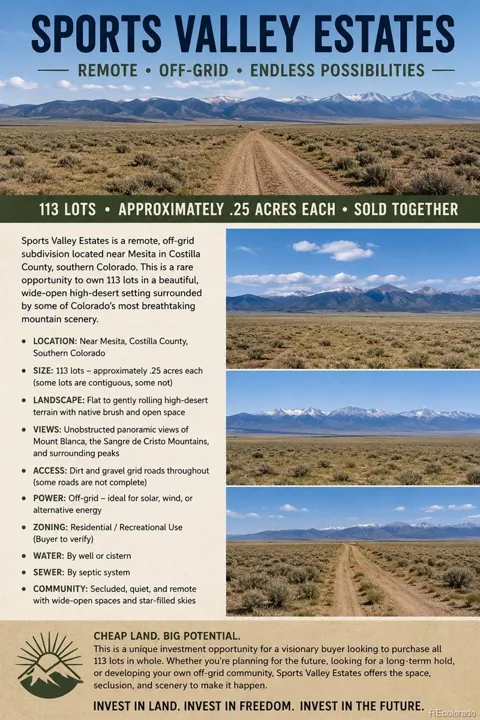 113 lots Sports Valley Estates