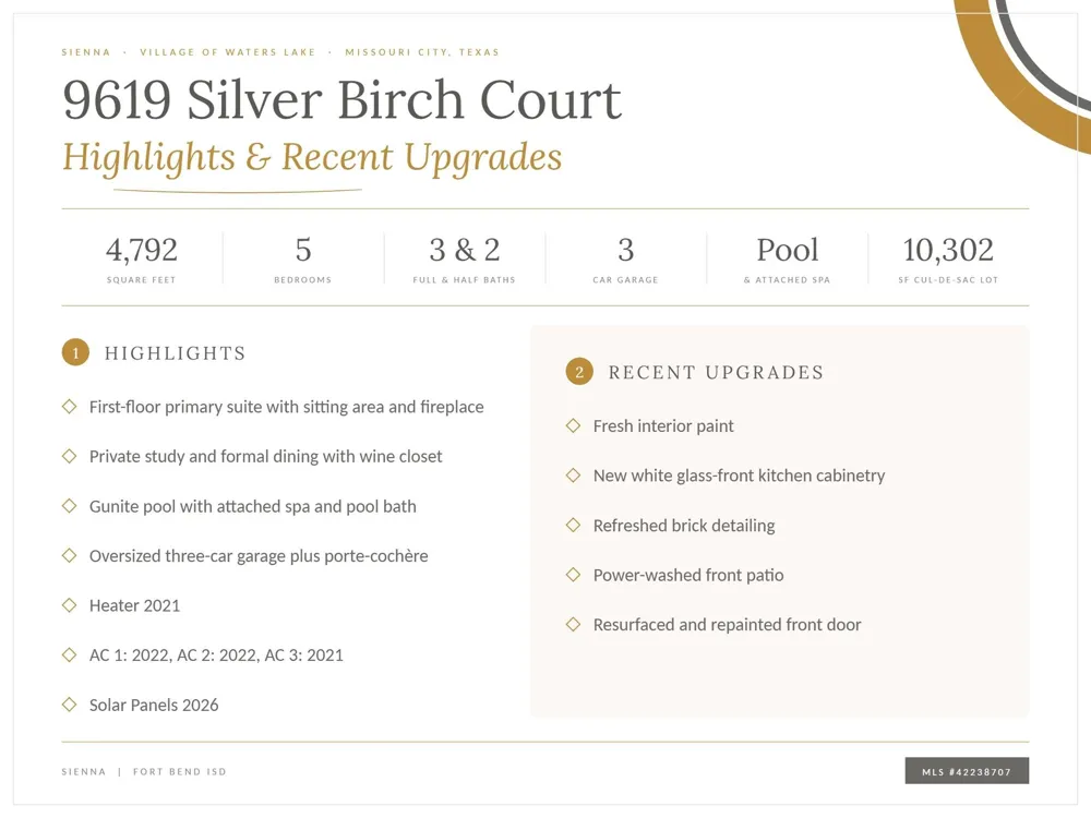 9619 Silver Birch Court Missouri City, TX 77459