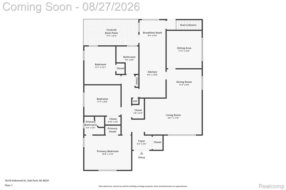 15210 Oakwood Drive Oak Park City, MI 48237