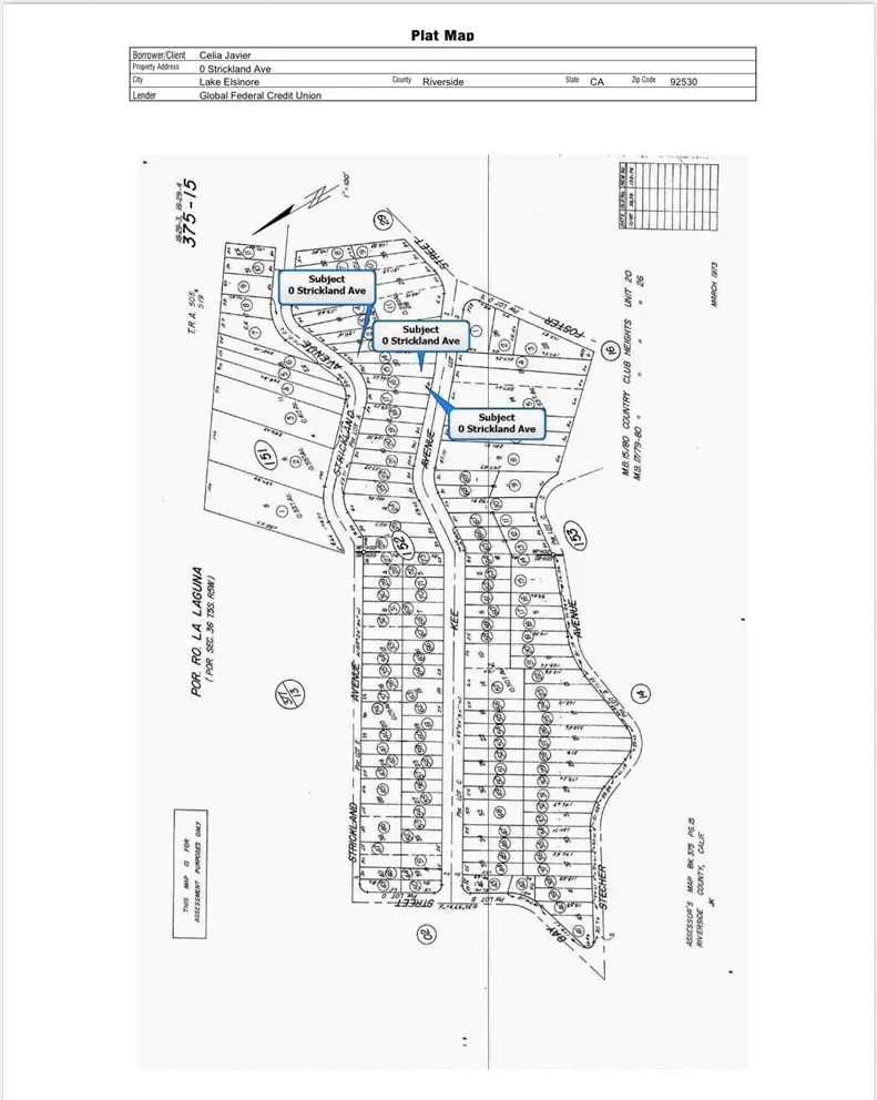 Strickland Lake Elsinore, CA 92530