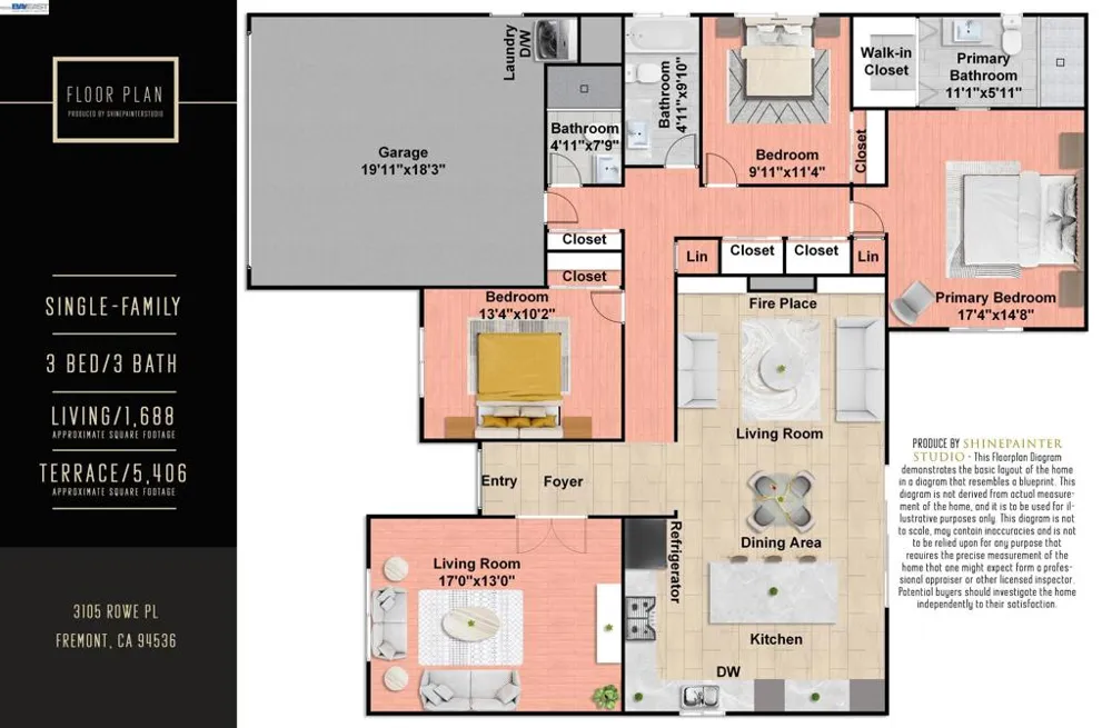 3105 Rowe Pl Fremont, CA 94536