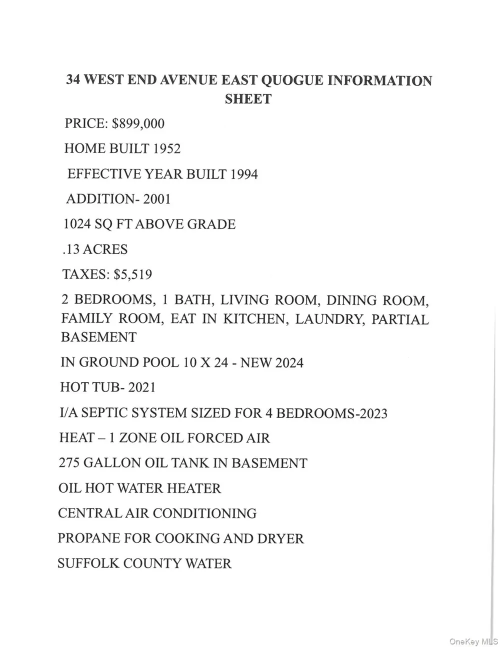 34 W End Avenue East Quogue, NY 11942
