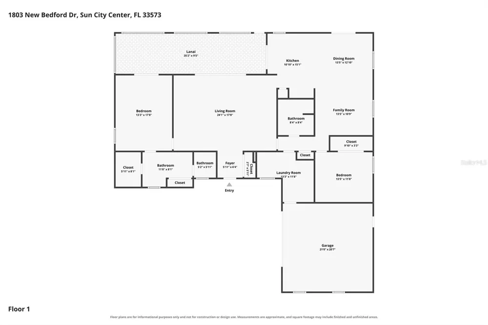 1803 NEW BEDFORD DRIVE Sun City Center, FL 33573