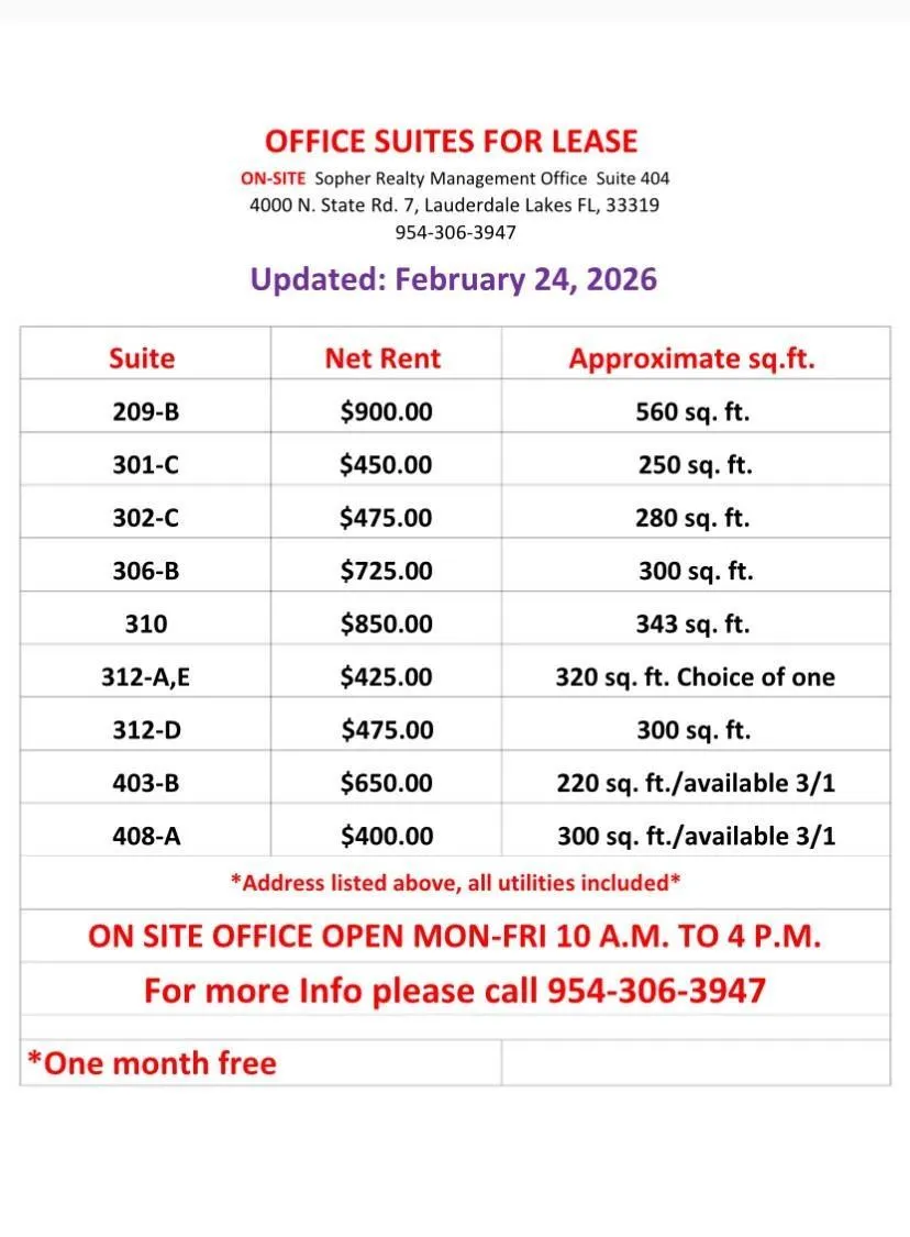 4000 State Road 7 #410-a Lauderdale Lakes, FL 33319