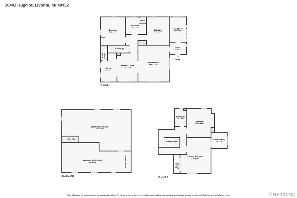 20403 Hugh Street Livonia City, MI 48152