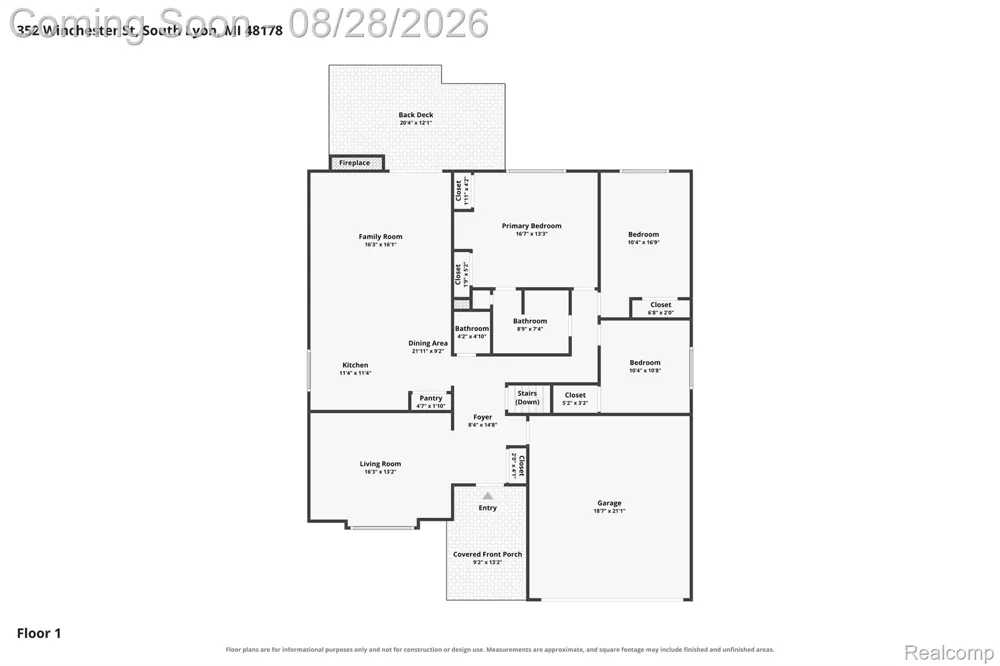 352 Winchester Street South Lyon City, MI 48178