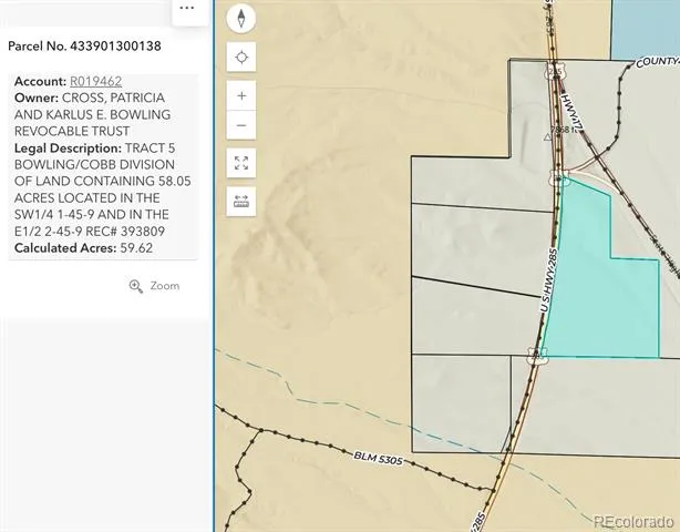TRACT 5 BOWLING/COBB DIVISION OF LAND Saguache, CO 80043
