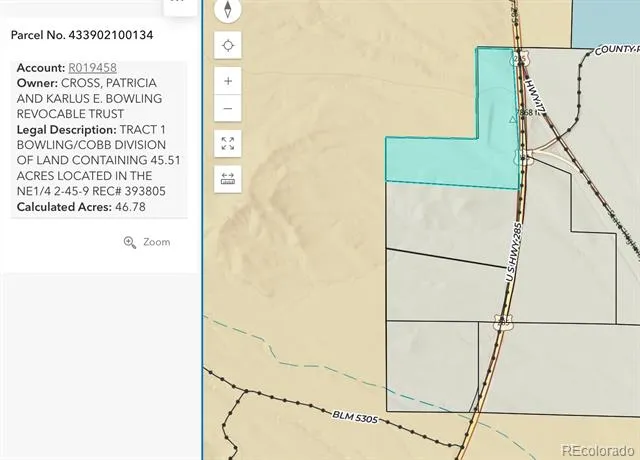 Tract 1 BOWLING/COBB DIVISION OF LAND Saguache, CO 81143