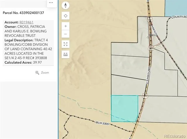 TRACT 4 BOWLING/COBB DIVISION OF LAND Saguache, CO 81143
