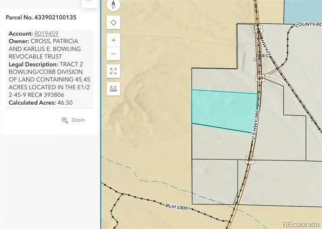TRACT 2 BOWLING/COBB DIVISION OF LAND Saguache, CO 81143