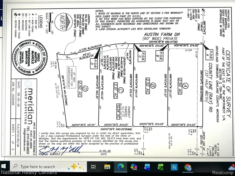 Austin Farms Parcel C Groveland Township, MI 48462