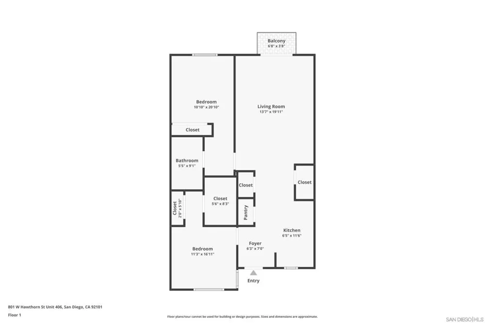801 W Hawthorn #406 San Diego, CA 92101