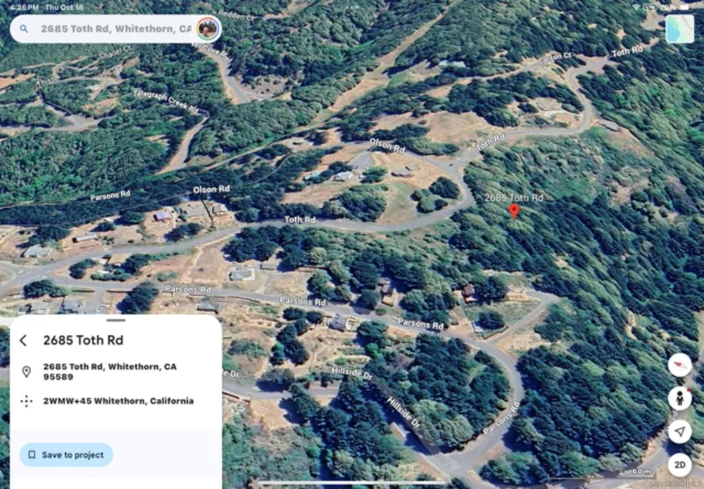 2685 Toth Rd Whitethorn, CA 95589