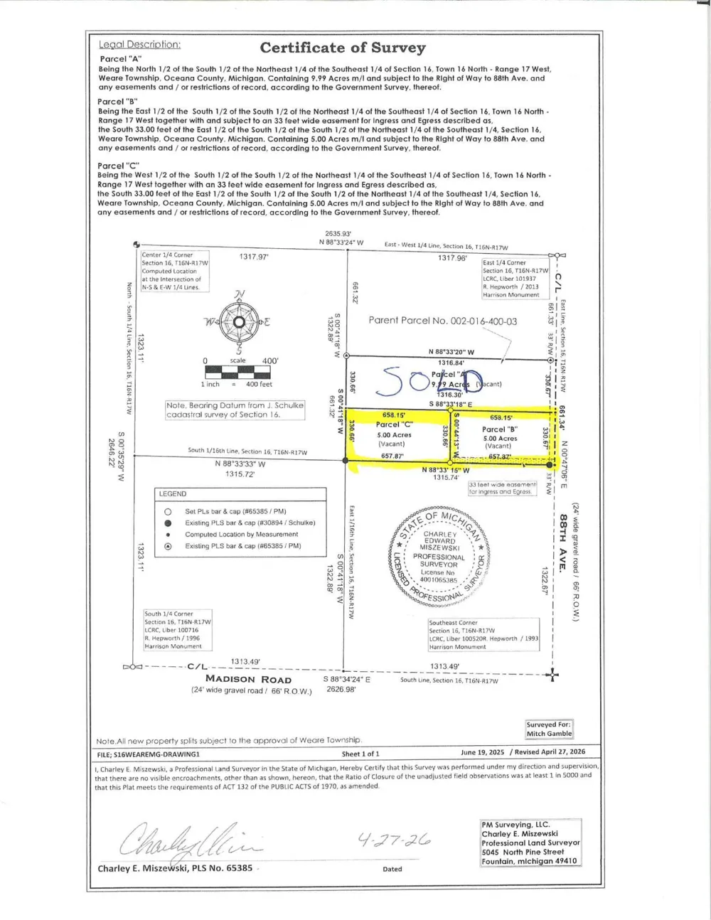88th Avenue Pentwater, MI 49449