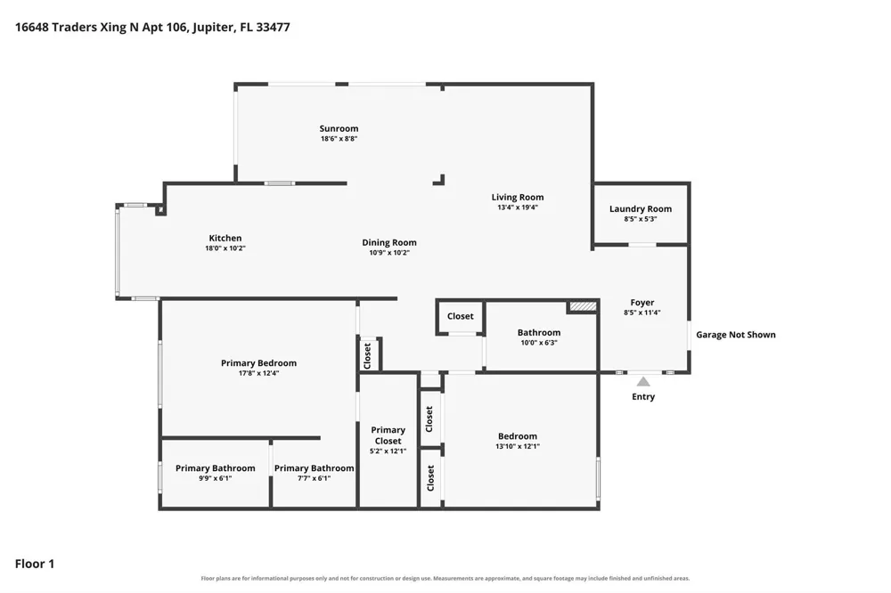 16648 TRADERS Crossing #106 Jupiter, FL 33477