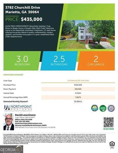 3782 Churchill DR SW Marietta, GA 30064