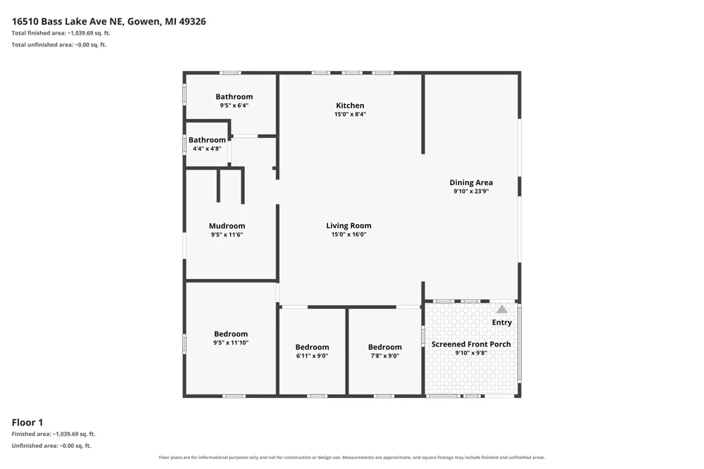 16510 Bass Lake Avenue NE Gowen, MI 49326