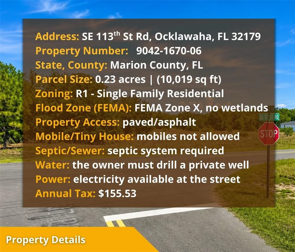 SE 113TH ST RD Ocklawaha, FL 32179