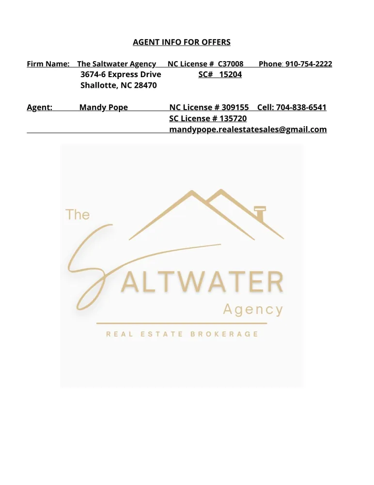 1036 Fayetteville Avenue Calabash, NC 28467