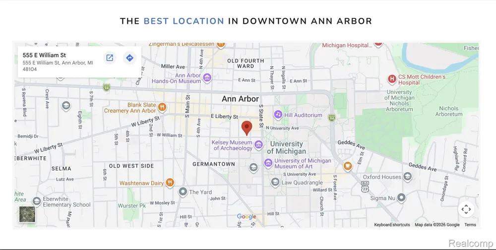 555 E William Street #16J Ann Arbor City, MI 48104