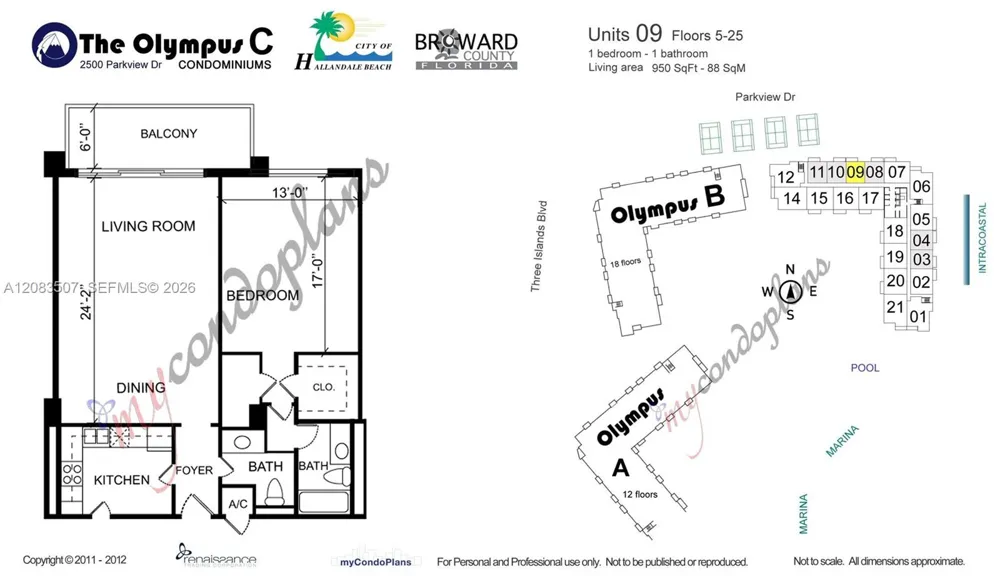2500 Parkview Dr #1109 Hallandale Beach, FL 33009