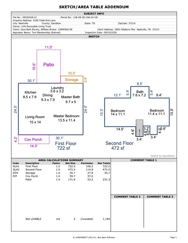 3189 Trails End Ln Nashville, TN 37214