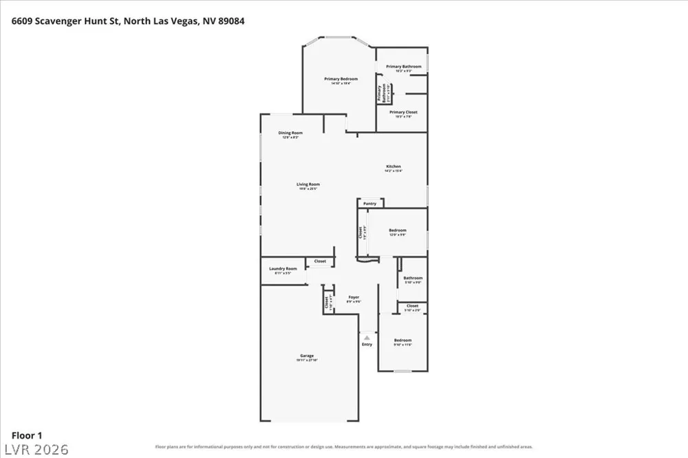 6609 Scavenger Hunt Street North Las Vegas, NV 89084