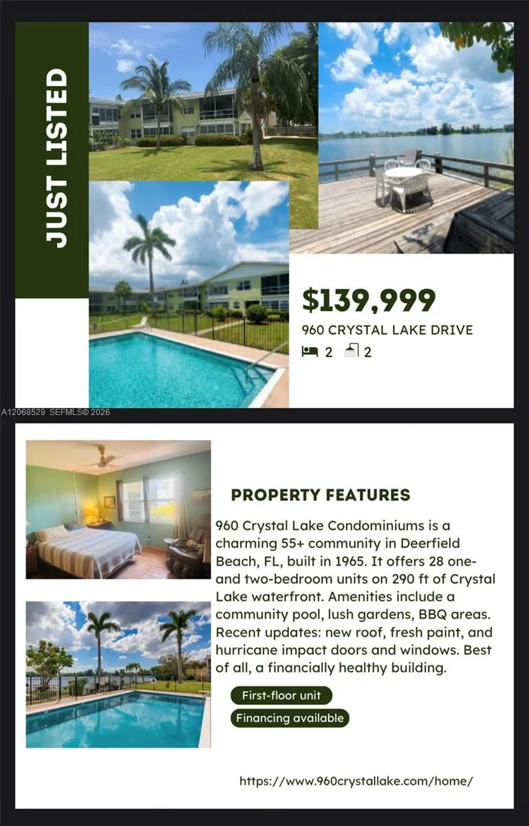 960 Crystal Lake Dr #114 Deerfield Beach, FL 33064
