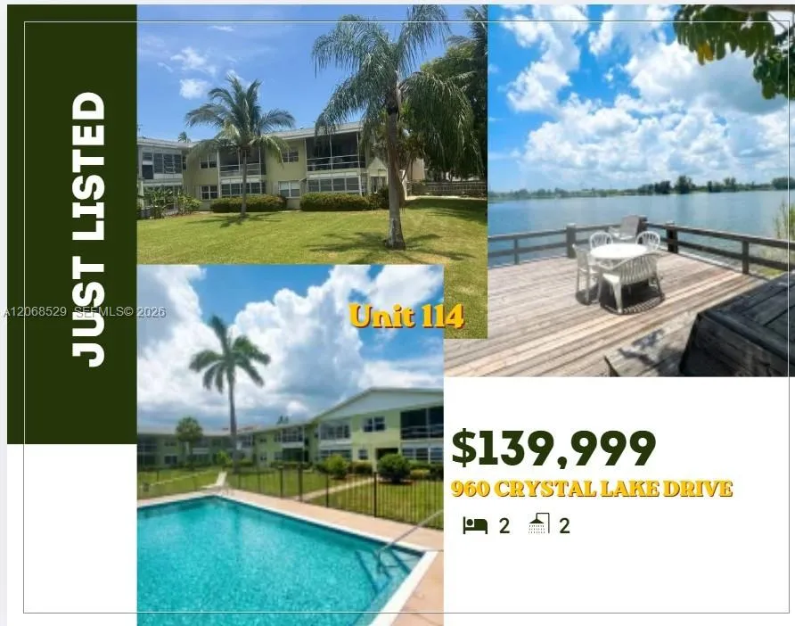 960 Crystal Lake Dr #114 Deerfield Beach, FL 33064