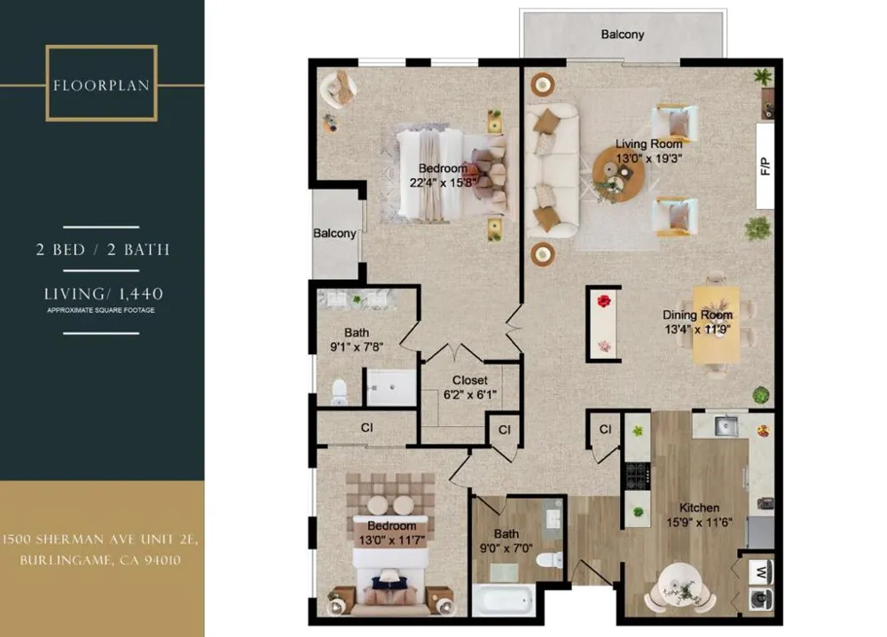 1500 Sherman Avenue #2E Burlingame, CA 94010