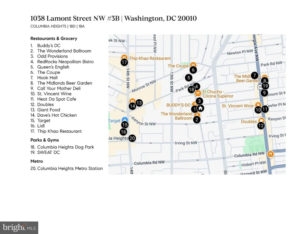 1038 LAMONT NW #3B Washington, DC 20010