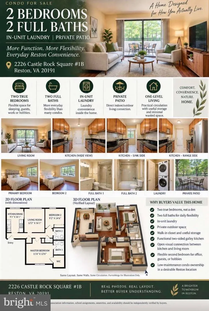 2226 CASTLE ROCK SQUARE #1B Reston, VA 20191
