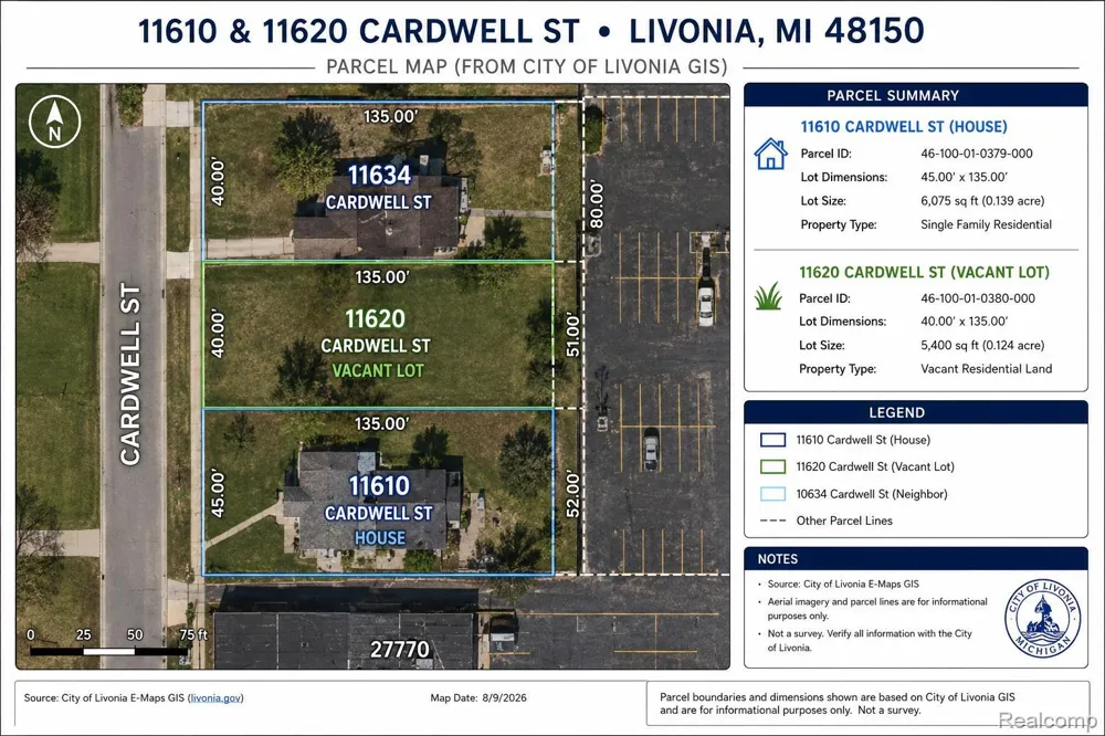 11610 Cardwell Street Livonia City, MI 48150