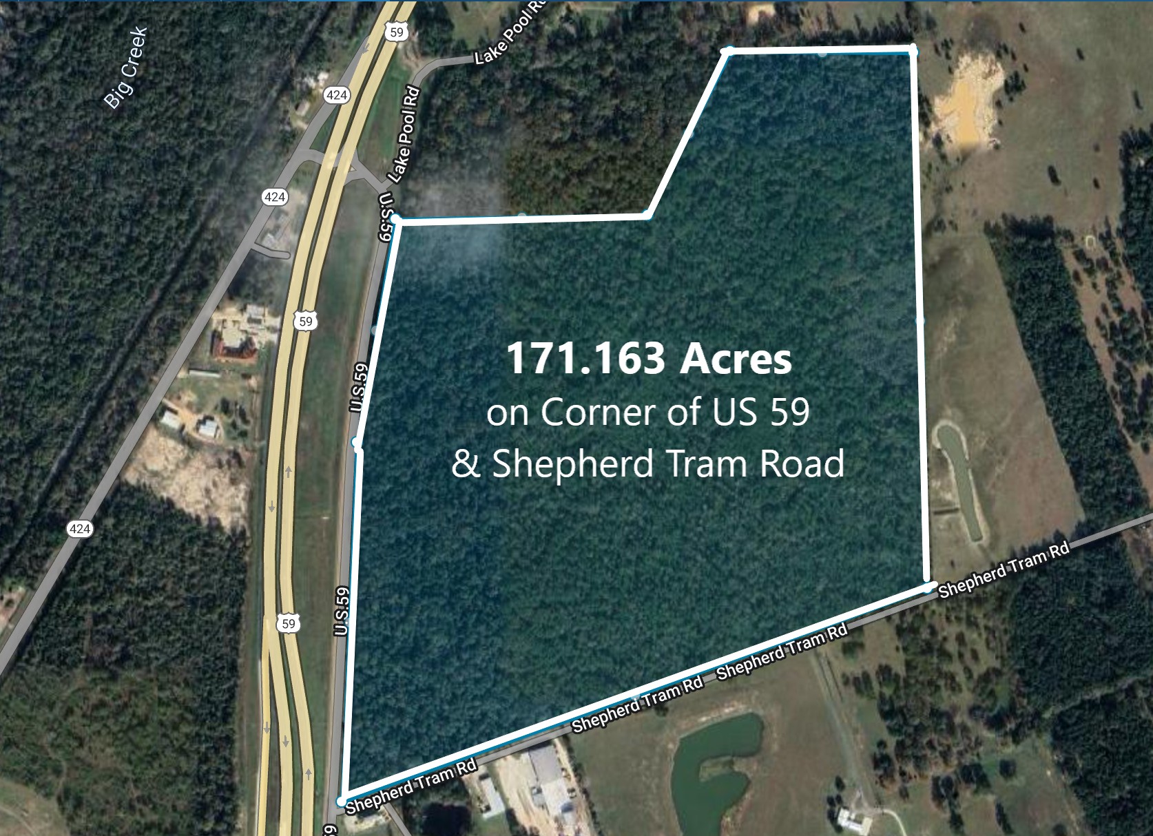 171.613 Acres US 59 & Shepherd Tram Road
